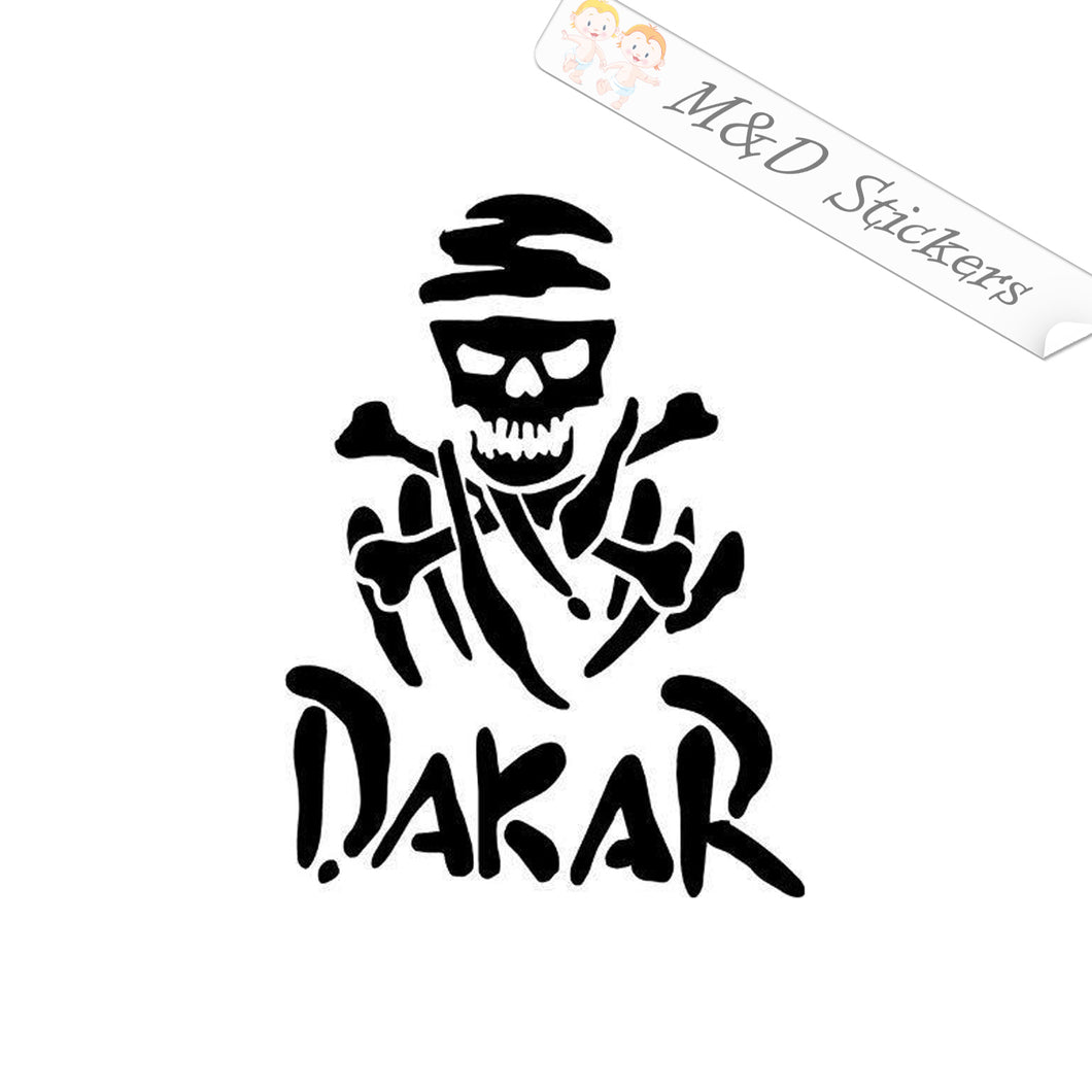 2x Dakar Rally Skull Skeleton Logo Vinyl Decal Sticker Different colors & size for Cars/Bikes/Windows