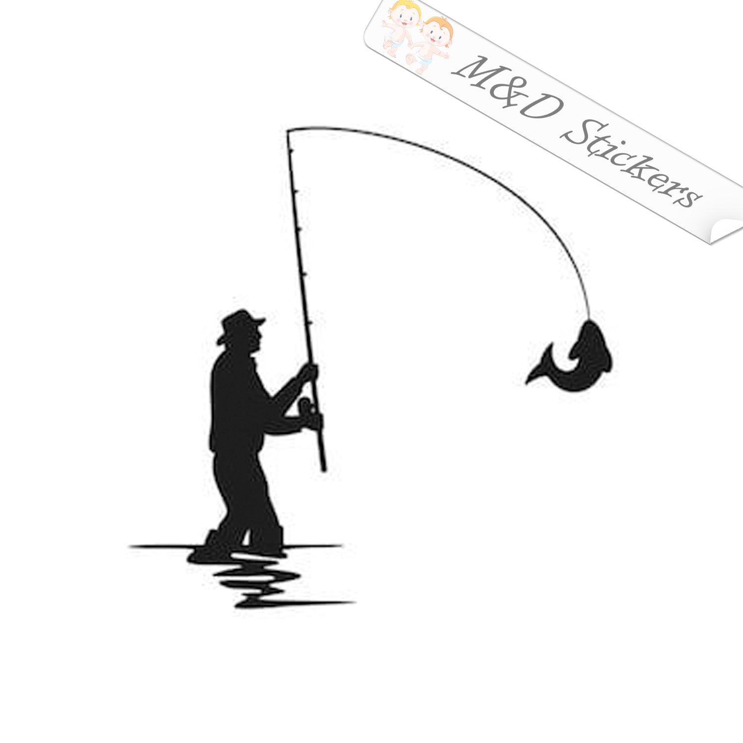 Fisherman (4.5 - 30) Vinyl Decal in Different colors & size for