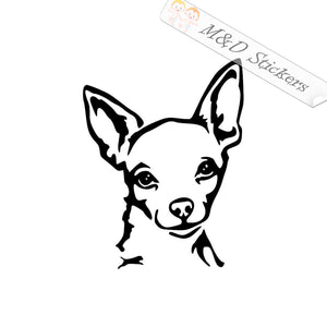 2x Chihuahua Dog Vinyl Decal Sticker Different colors & size for Cars/Bikes/Windows