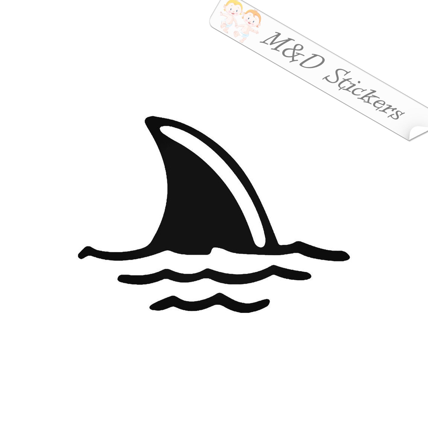 2x Shark fin Vinyl Decal Sticker Different colors & size for Cars/Bikes/Windows