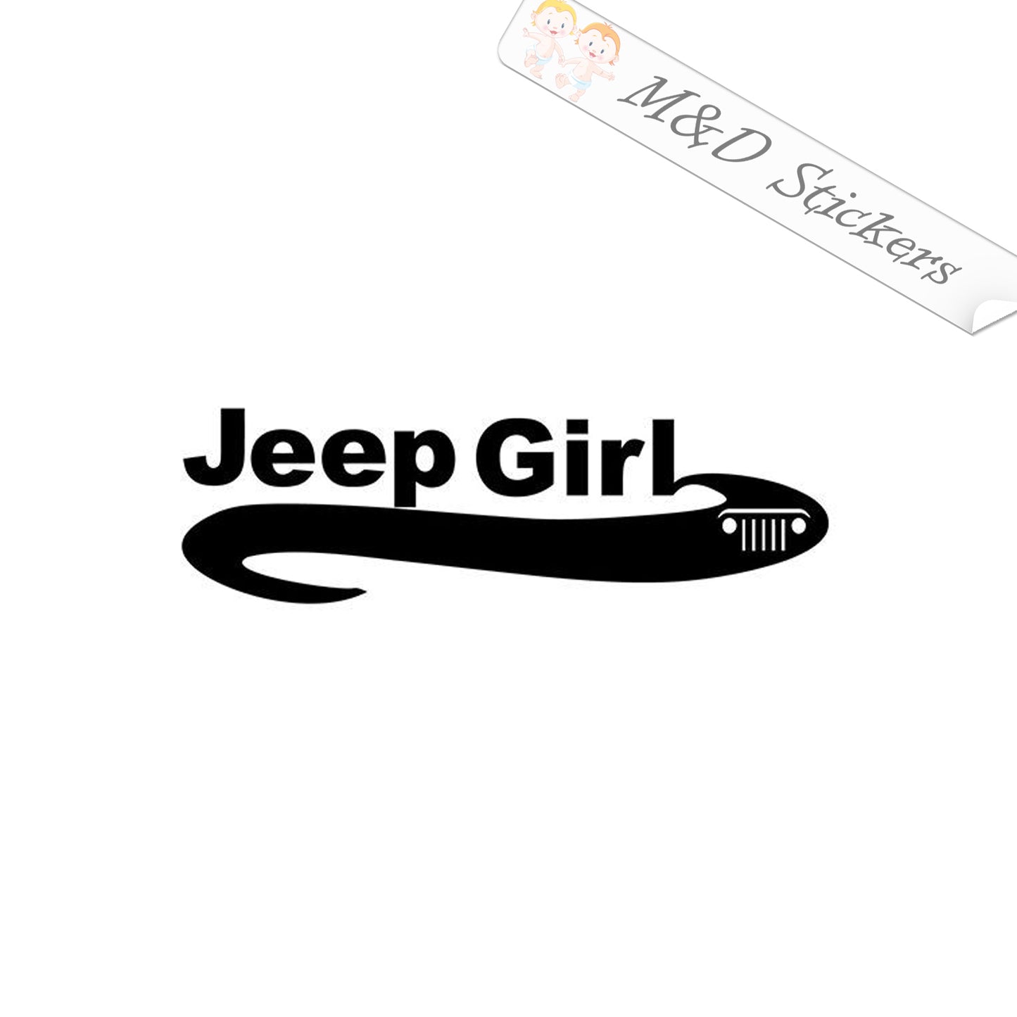 2x Jeep girl Vinyl Decal Sticker Different colors & size for Cars/Bikes/Windows