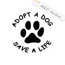 2x Adopt a Dog Vinyl Decal Sticker Different colors & size for Cars/Bikes/Windows