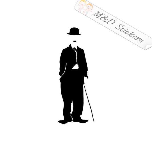 2x Charlie Chaplin Vinyl Decal Sticker Different colors & size for Cars/Bikes/Windows