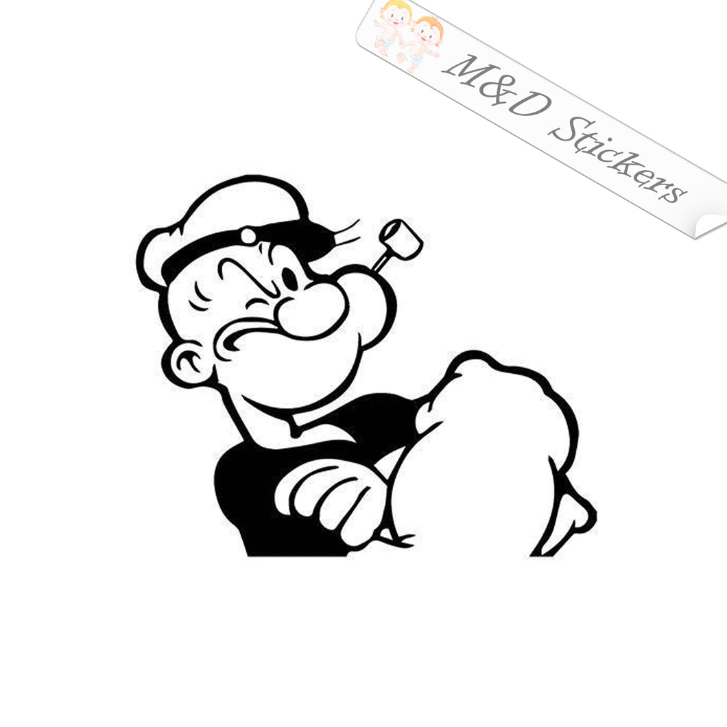 2x Popeye cartoon character Vinyl Decal Sticker Different colors & size for Cars/Bikes/Windows