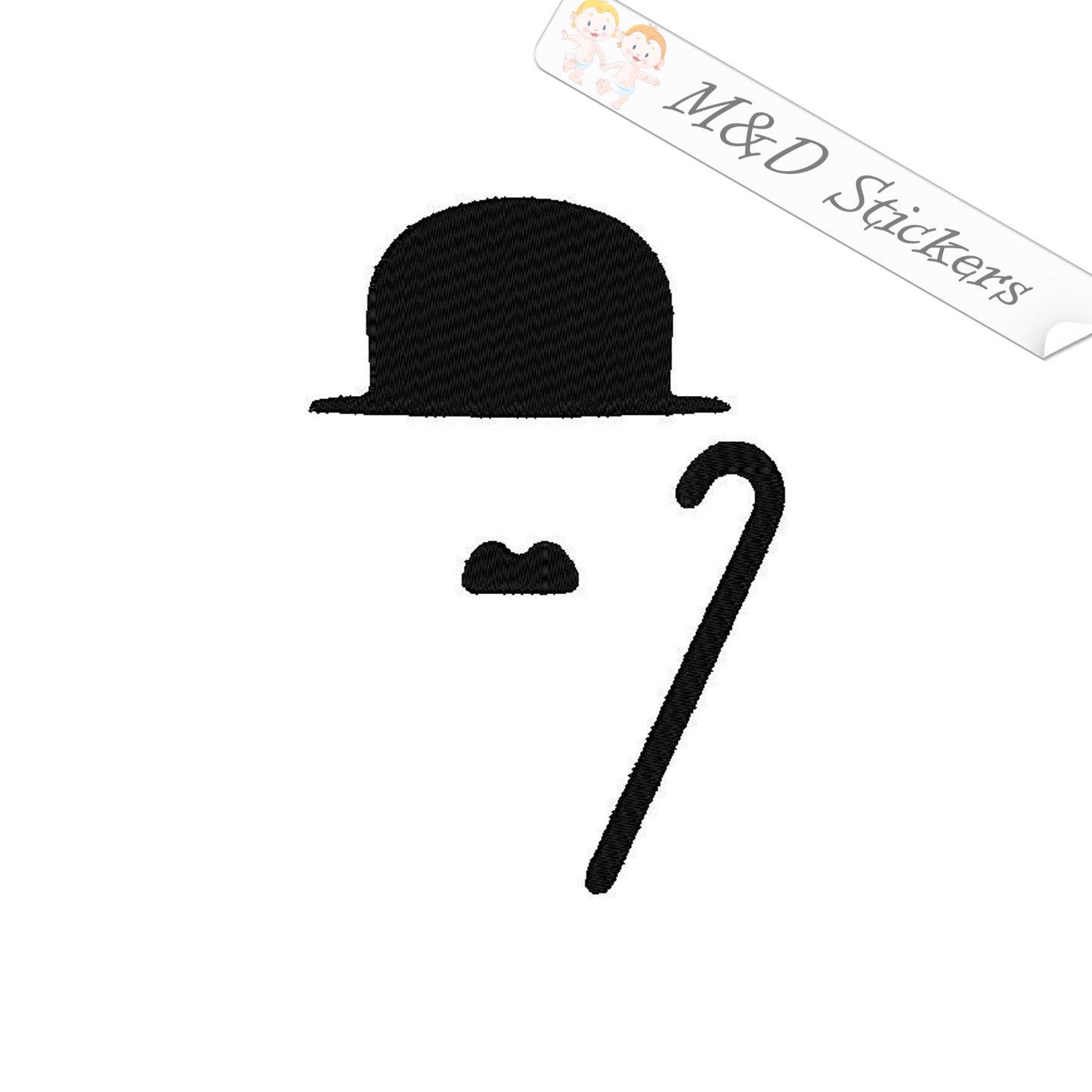 2x Charlie Chaplin Vinyl Decal Sticker Different colors & size for Cars/Bikes/Windows