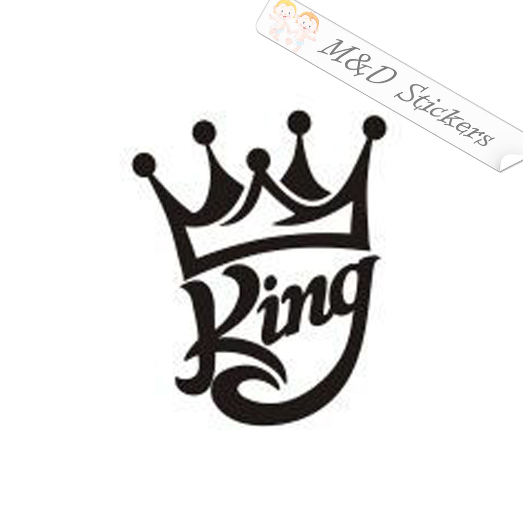 2x King Crown Vinyl Decal Sticker Different colors & size for Cars/Bikes/Windows