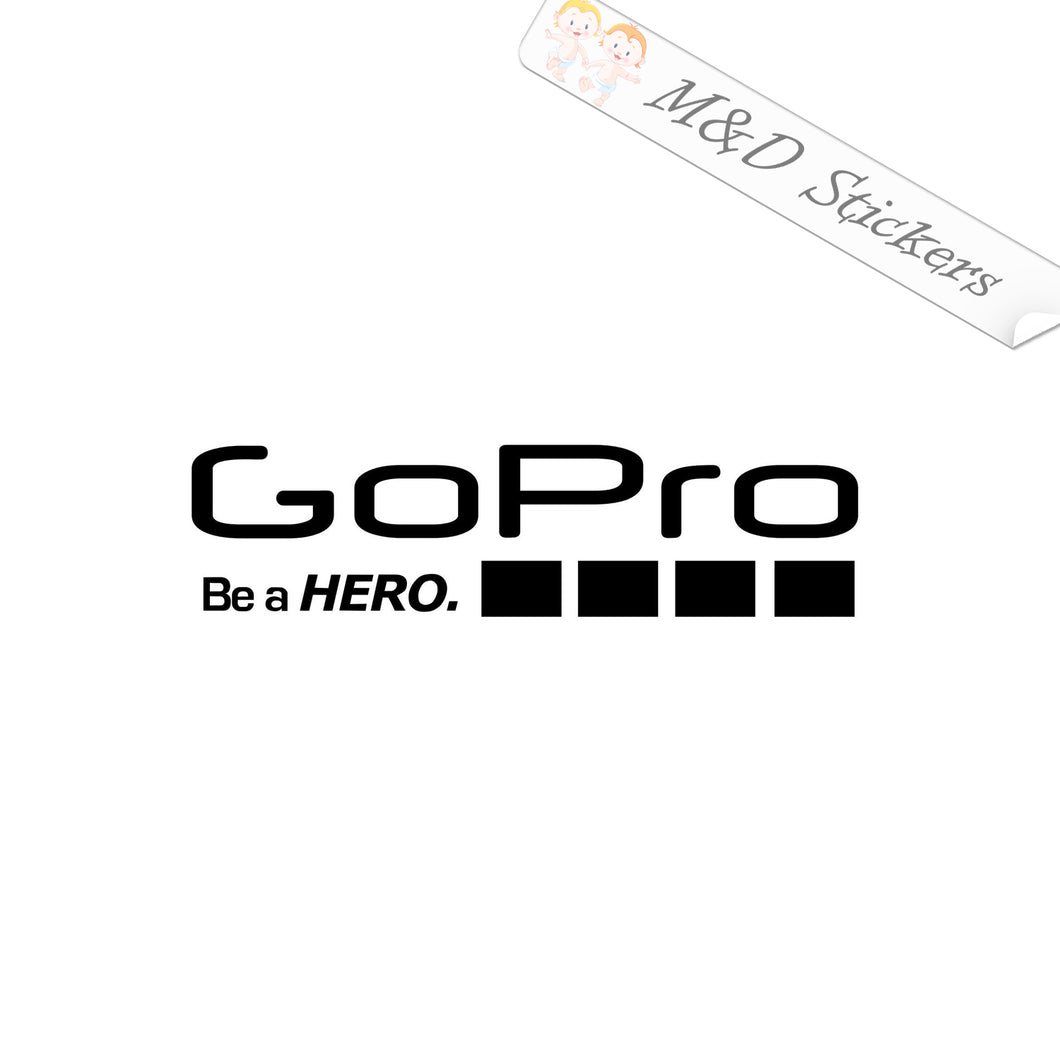 2x GoPro Logo Vinyl Decal Sticker Different colors & size for Cars/Bikes/Windows