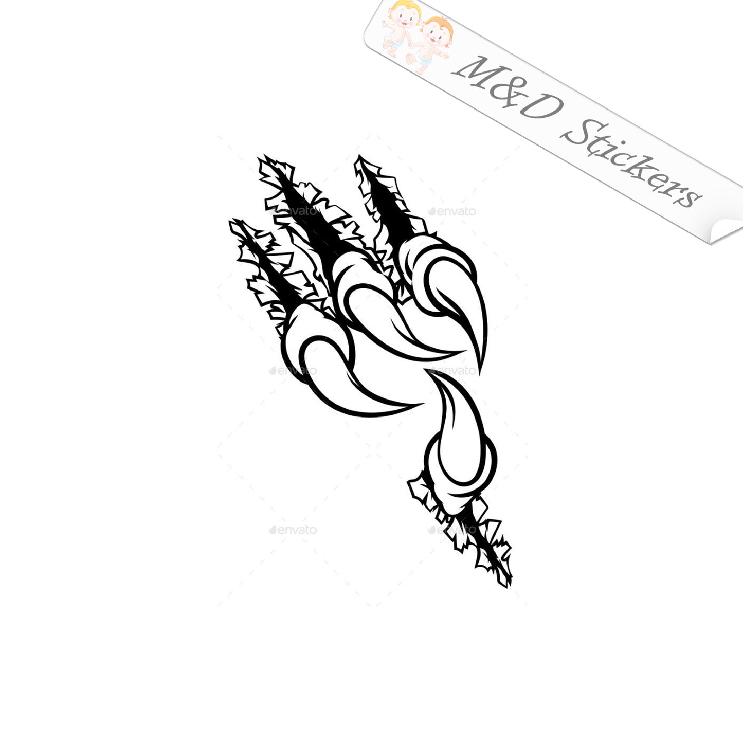 Claw Scratches (4.5" - 30") Vinyl Decal in Different colors & size for Cars/Bikes/Windows