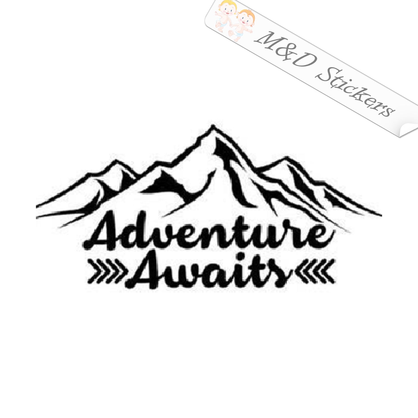 2x Adventure awaits Vinyl Decal Sticker Different colors & size for Cars/Bikes/Windows
