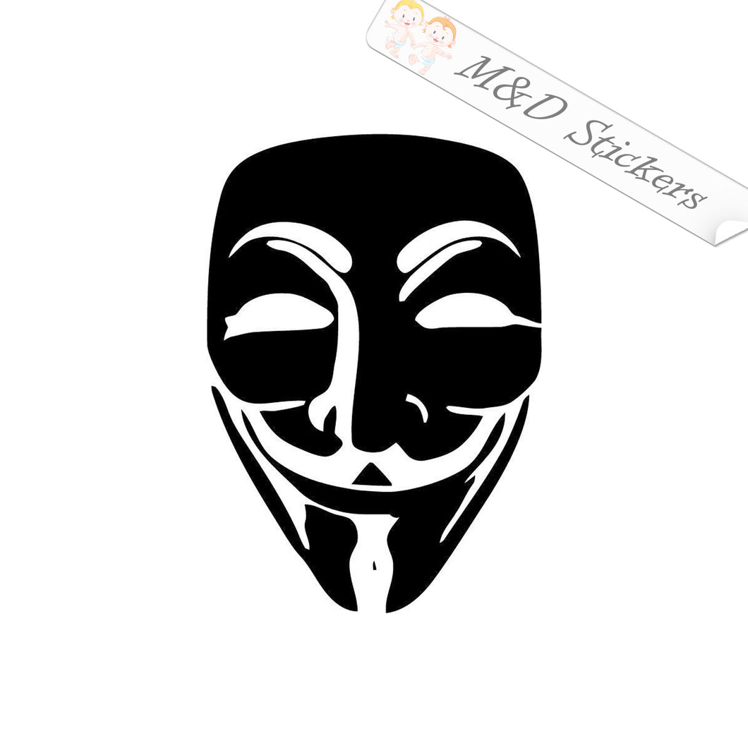 2x Anonimous Mask Vinyl Decal Sticker Different colors & size for Cars/Bikes/Windows