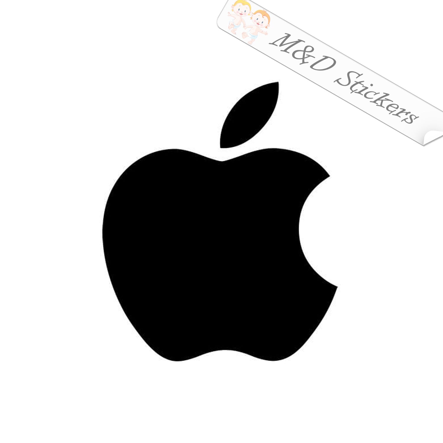 iphone Logo Sticker Metal (Pack of 2 )