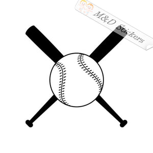 2x Baseball and bats Vinyl Decal Sticker Different colors & size for Cars/Bikes/Windows