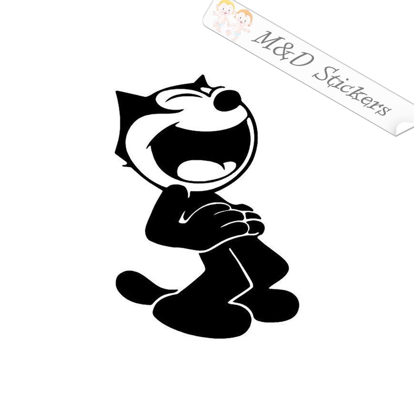 2x Laughing Felix the Cat Vinyl Decal Sticker Different colors & size for Cars/Bikes/Windows