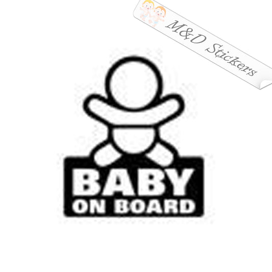 2x Baby on board Vinyl Decal Sticker Different colors & size for Cars/Bikes/Windows