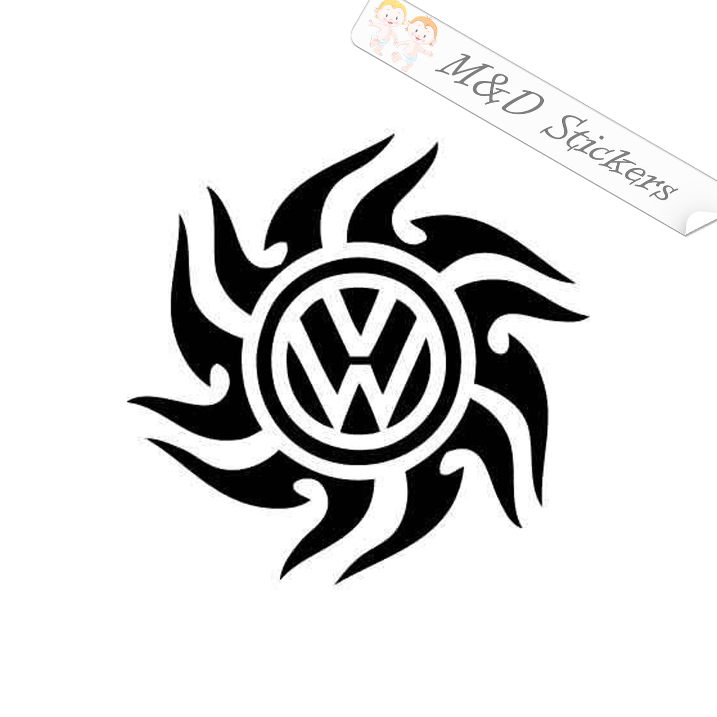 2x Volkswagen Logo Vinyl Decal Sticker Different colors & size for Cars/Bikes/Windows