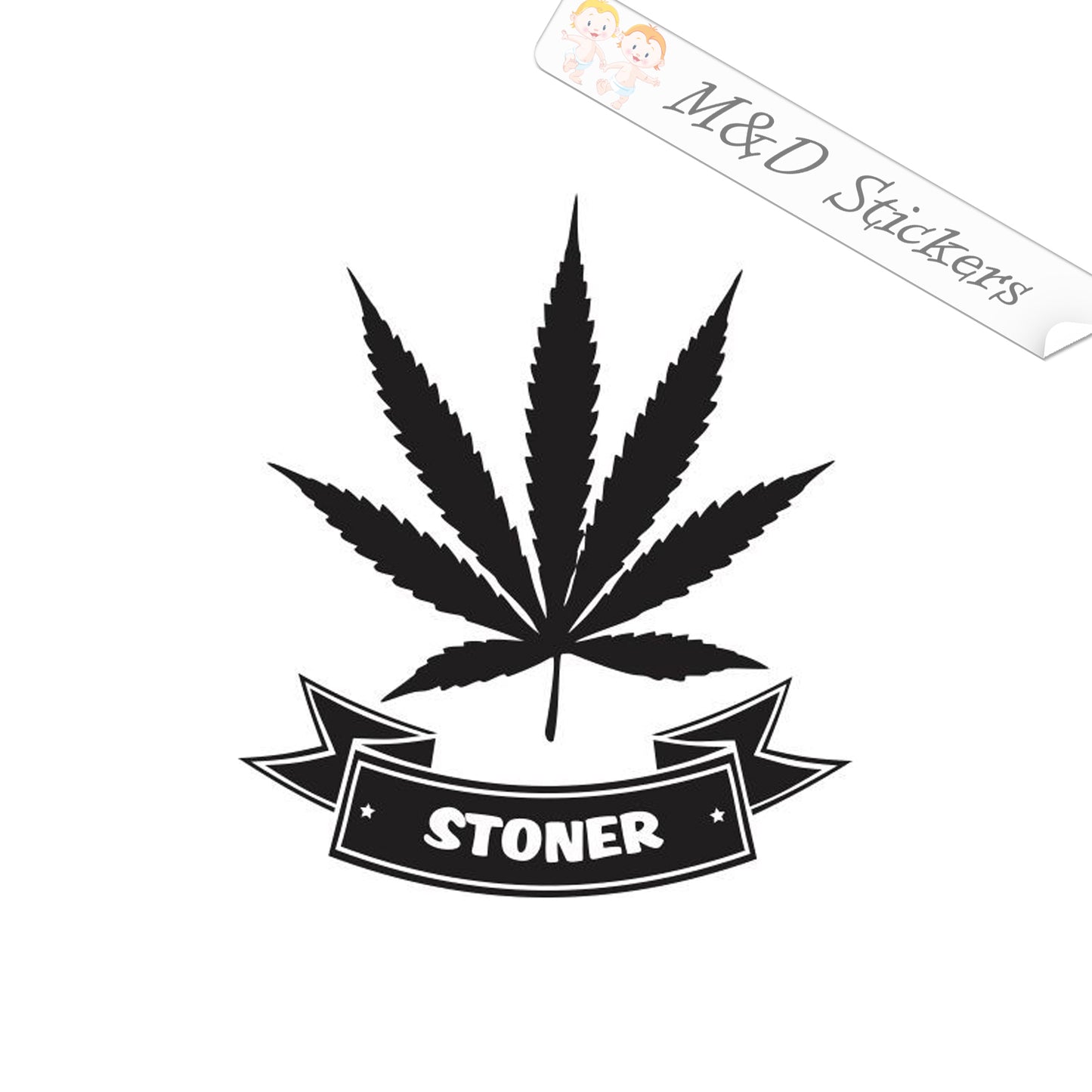 2x Cannabis Stoner Vinyl Decal Sticker Different colors & size for Cars/Bikes/Windows