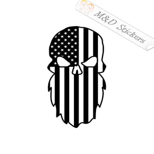 Bearded patriot American Flag (4.5" - 30") Vinyl Decal in Different colors & size for Cars/Bikes/Windows