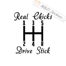 2x Real chicks drive stick Vinyl Decal Sticker Different colors & size for Cars/Bikes/Windows