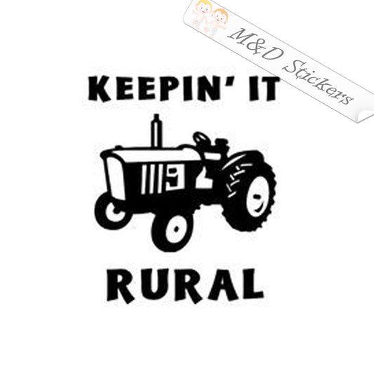 2x Tractor Keepin it rural Vinyl Decal Sticker Different colors & size for Cars/Bikes/Windows