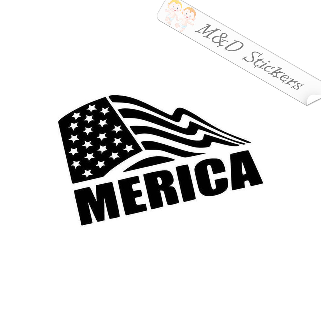 2x Merica Vinyl Decal Sticker Different colors & size for Cars/Bikes/Windows