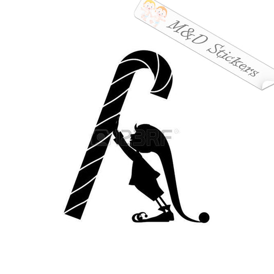 2x Christmas elf Vinyl Decal Sticker Different colors & size for Cars/Bikes/Windows