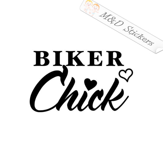 2x Biker chick Vinyl Decal Sticker Different colors & size for Cars/Bikes/Windows
