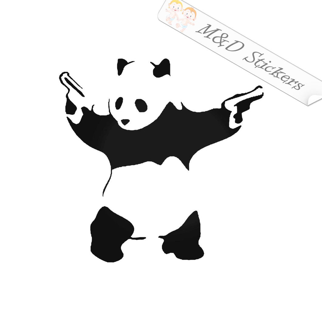 2x Dangerous shooting Panda Vinyl Decal Sticker Different colors & size for Cars/Bikes/Windows