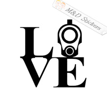 2x Love guns Vinyl Decal Sticker Different colors & size for Cars/Bikes/Windows