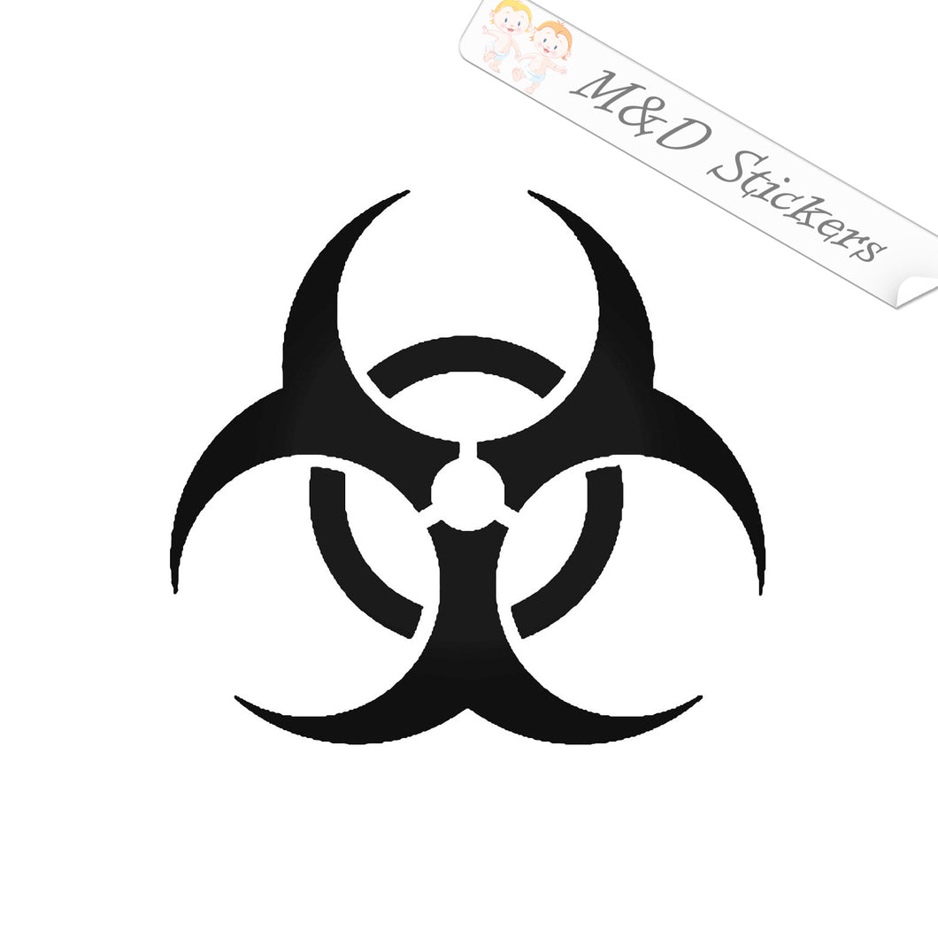 2x Biohazard Logo Vinyl Decal Sticker Different colors & size for Cars/Bikes/Windows