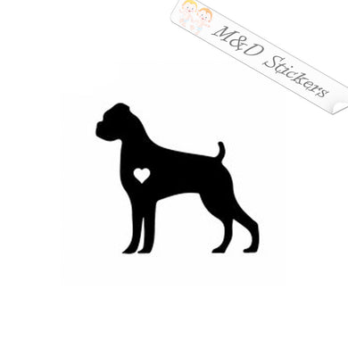 2x Love Boxer Dog Vinyl Decal Sticker Different colors & size for Cars/Bikes/Windows