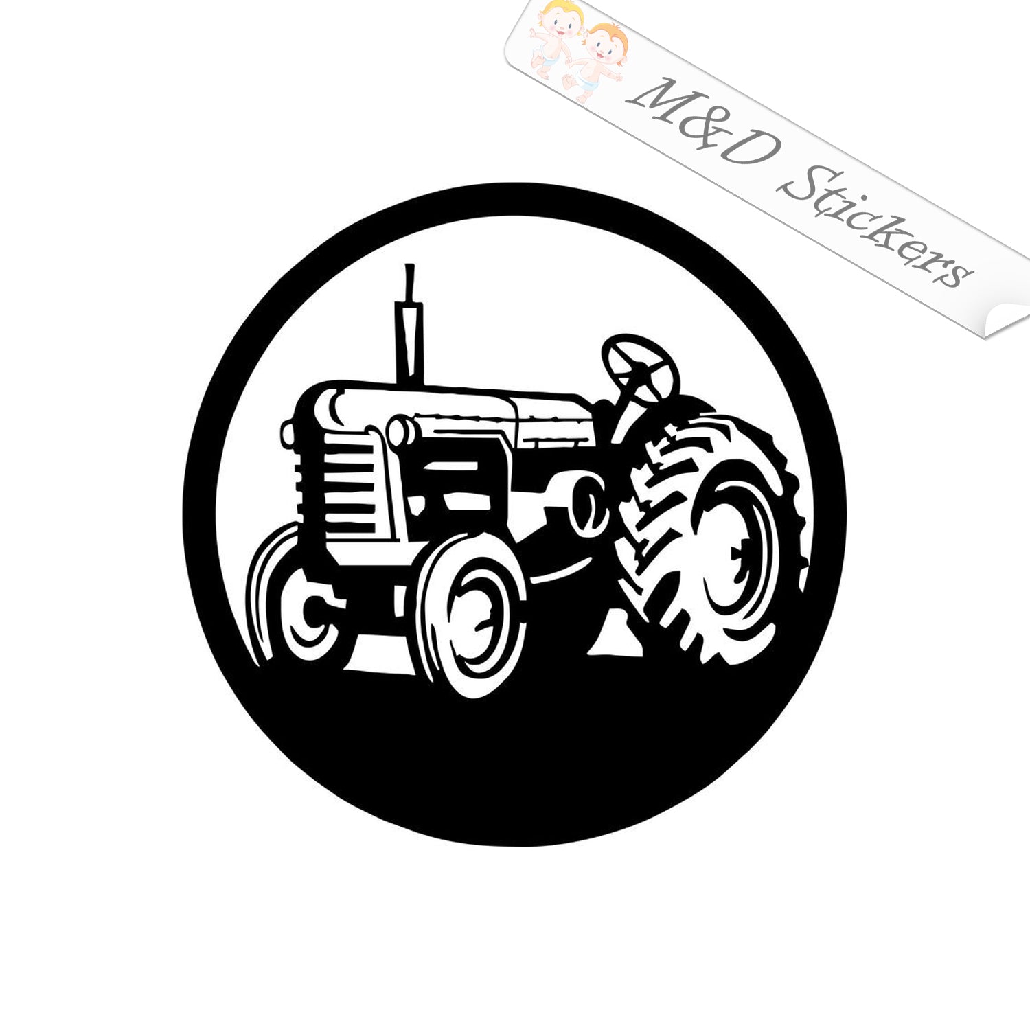 Machine farm tractor logo icon design Royalty Free Vector
