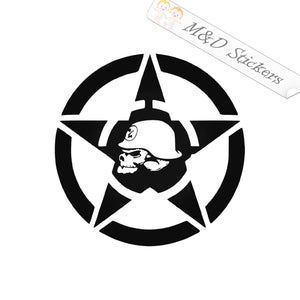 2x Skull in a star Vinyl Decal Sticker Different colors & size for Cars/Bikes/Windows