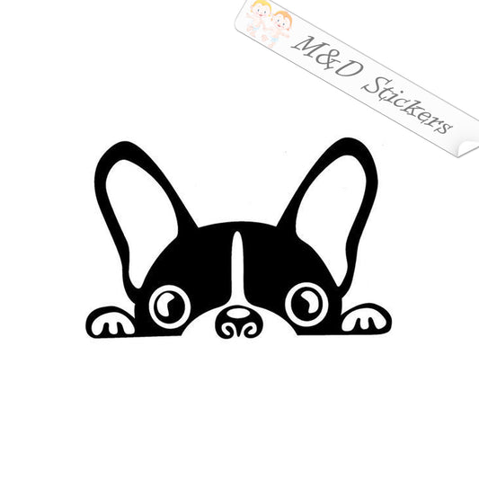 2x Peaking French Bulldog Dog Vinyl Decal Sticker Different colors & size for Cars/Bikes/Windows