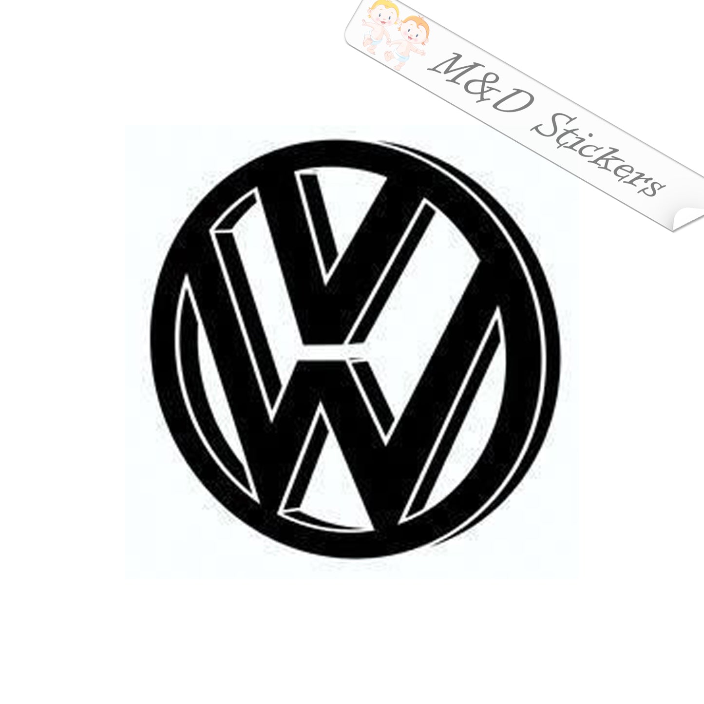 2x Volkswagen Logo Vinyl Decal Sticker Different colors & size for Cars/Bikes/Windows