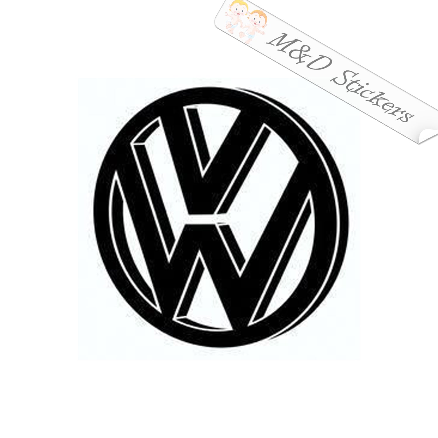 Volkswagen VW logo sticker in custom colors and sizes