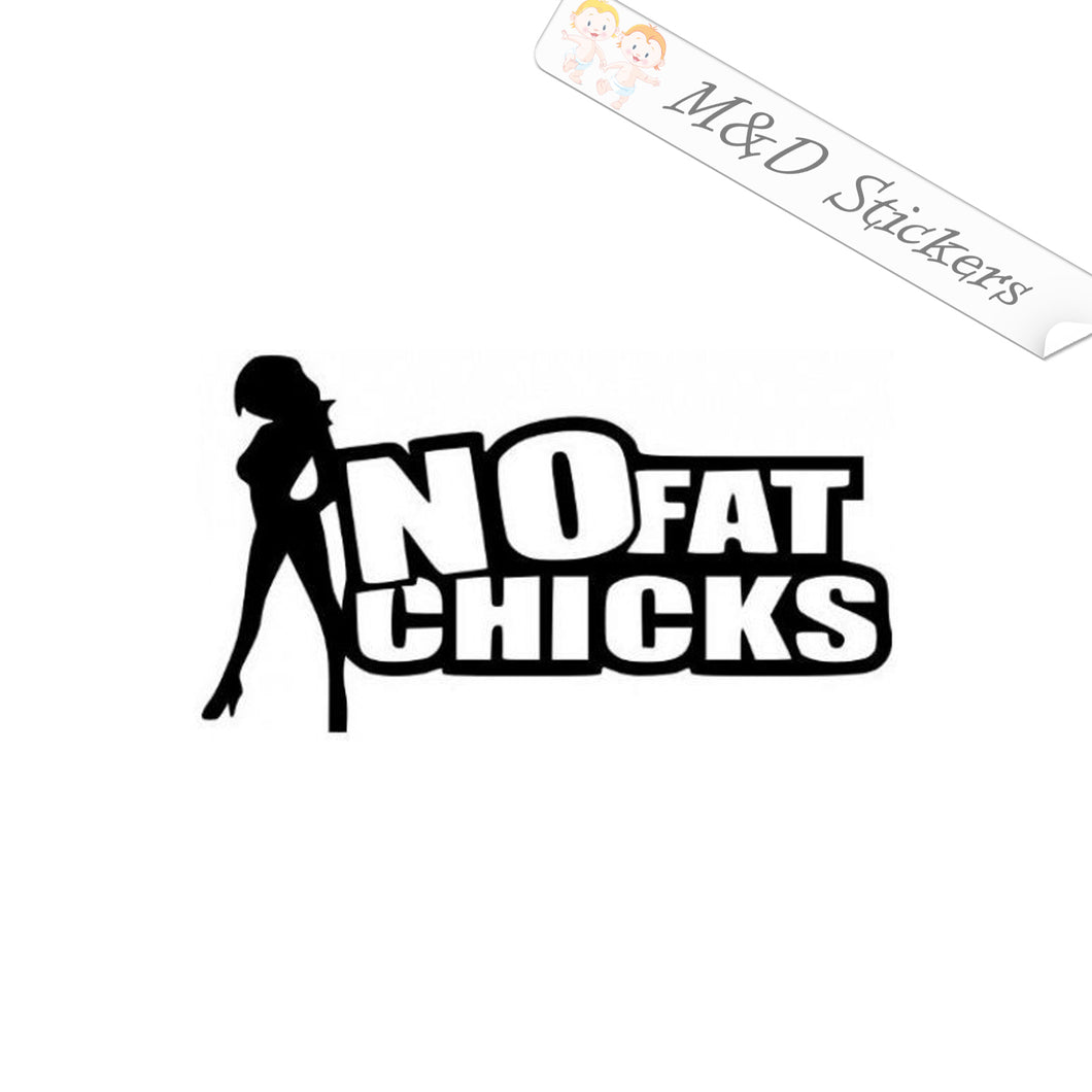 2x No fat chicks Vinyl Decal Sticker Different colors & size for Cars/Bikes/Windows