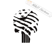 2x Punisher Distressed American flag Vinyl Decal Sticker Different colors & size for Cars/Bikes/Windows