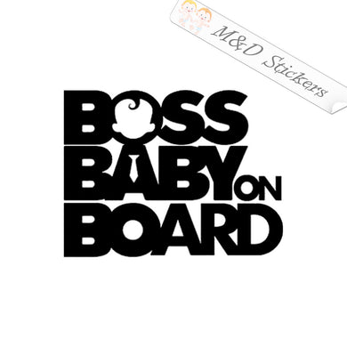 2x Boss Baby on board Vinyl Decal Sticker Different colors & size for Cars/Bikes/Windows