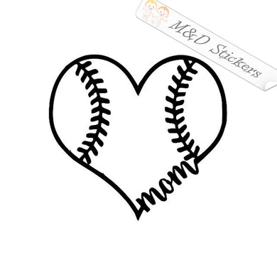 2x Baseball mom Vinyl Decal Sticker Different colors & size for Cars/Bikes/Windows