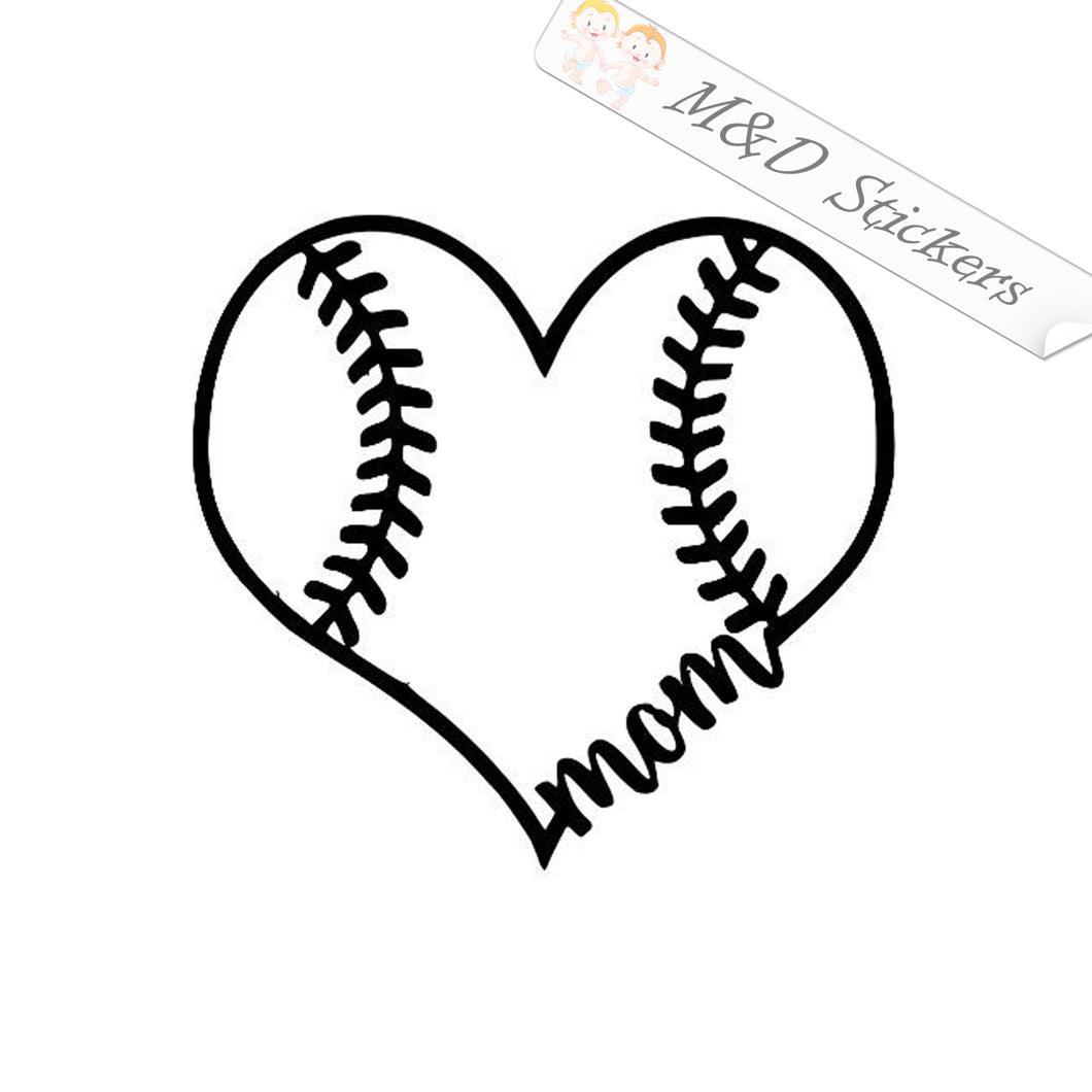 2x Baseball mom Vinyl Decal Sticker Different colors & size for Cars/Bikes/Windows