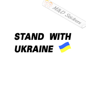 Stand with Ukraine with colored flag (4.5" - 30") Decal in Different colors & size for Cars/Bikes/Windows
