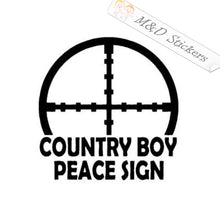 Country Boy Peace Sign (4.5" - 30") Vinyl Decal in Different colors & size for Cars/Bikes/Windows