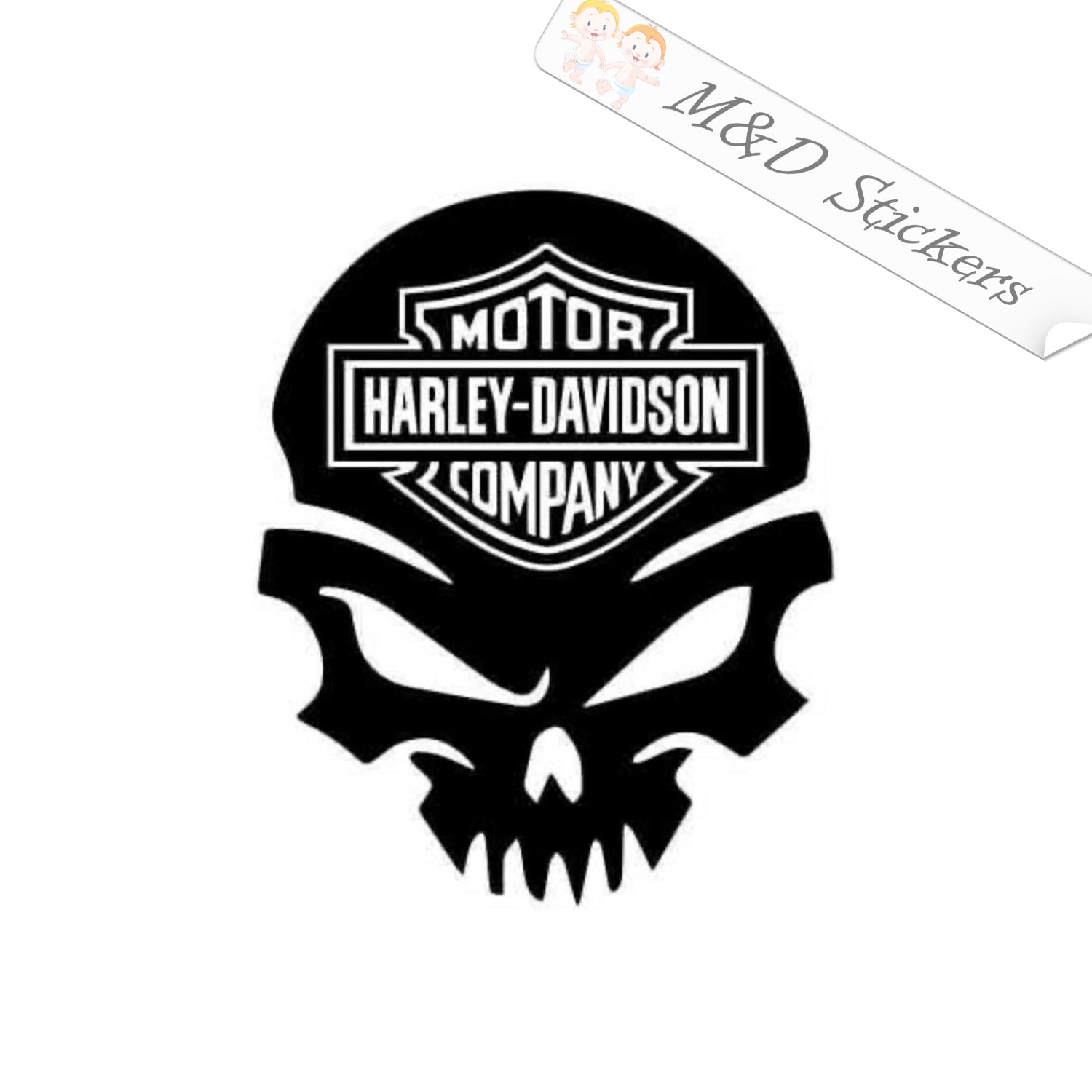 Harley-Davidson skull and logo (4.5 - 30) Vinyl Decal in Different c –  M&D Stickers