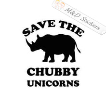 2x Save the Chubby Unicorns Rhino Vinyl Decal Sticker Different colors & size for Cars/Bikes/Windows