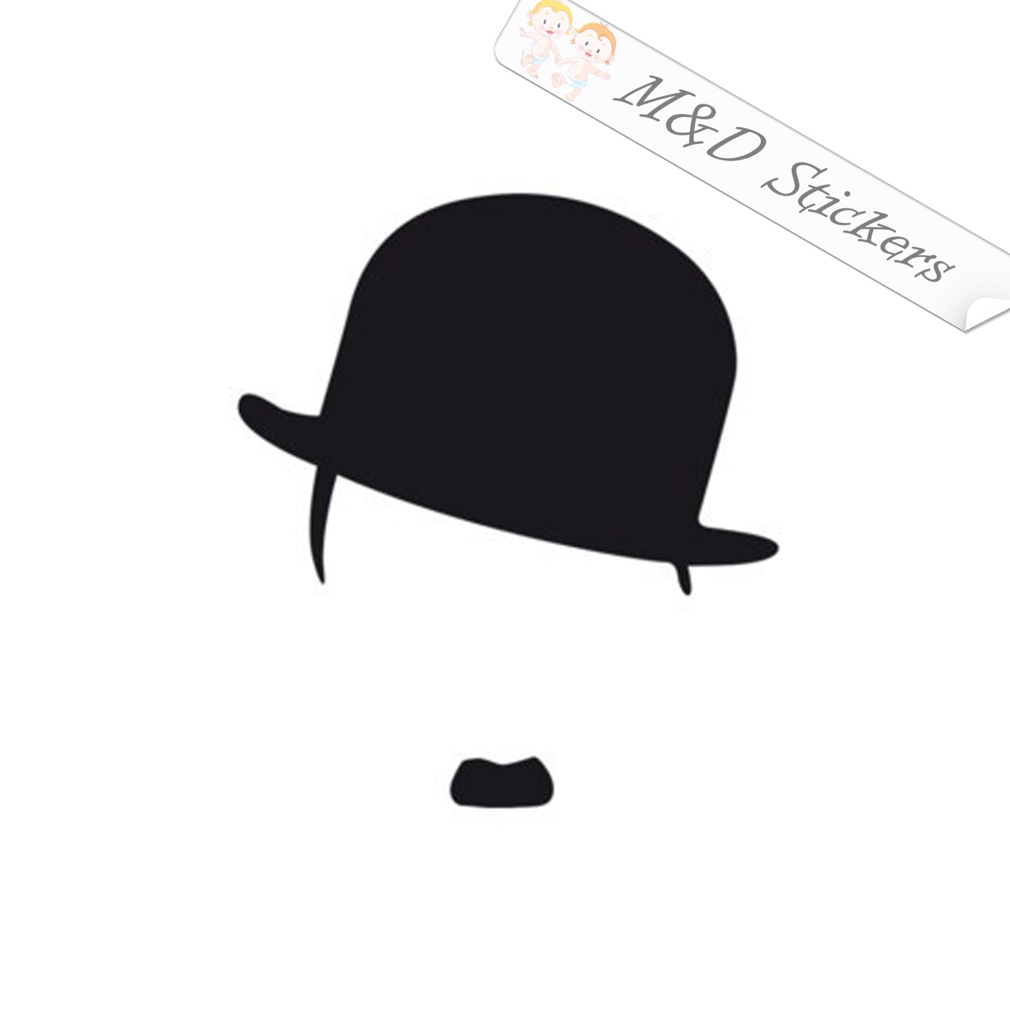 2x Charlie Chaplin Vinyl Decal Sticker Different colors & size for Cars/Bikes/Windows