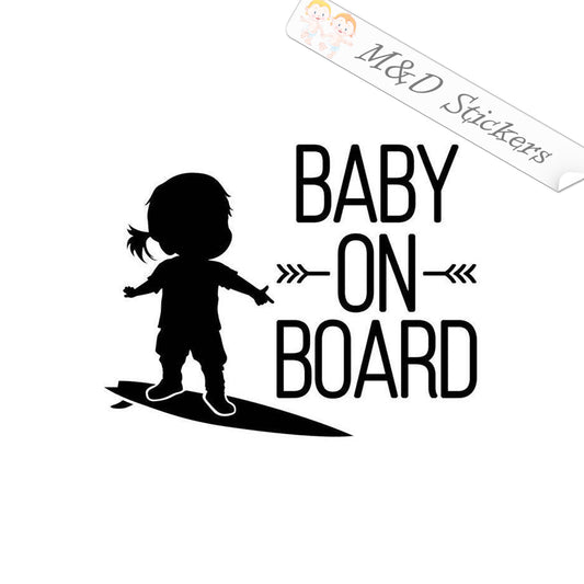 2x Baby on board Vinyl Decal Sticker Different colors & size for Cars/Bikes/Windows