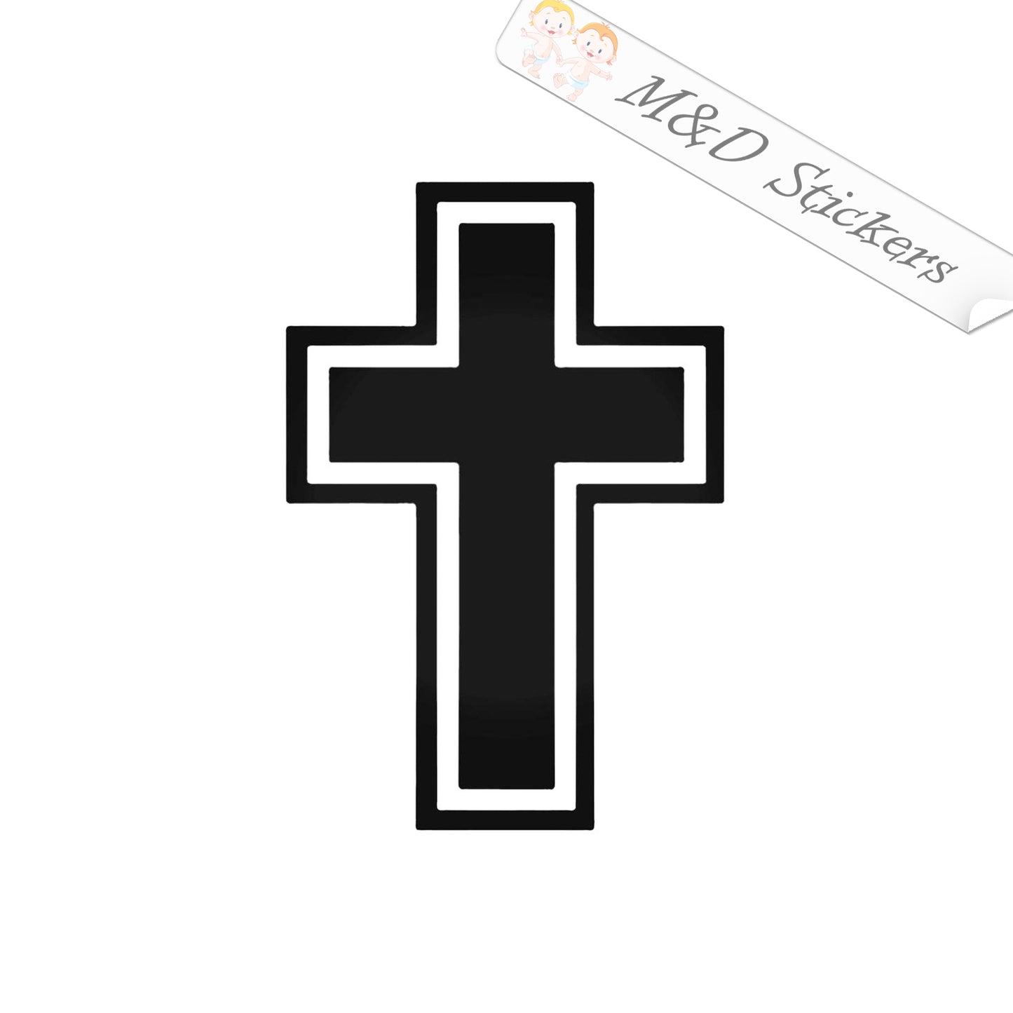 2x Christian Cross Vinyl Decal Sticker Different colors & size for Cars/Bikes/Windows