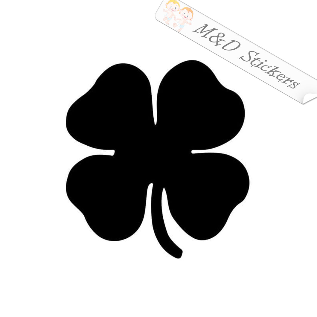 2x Irish St. Patrick's Four Leaf Clover Vinyl Decal Sticker Different colors & size for Cars/Bikes/Windows