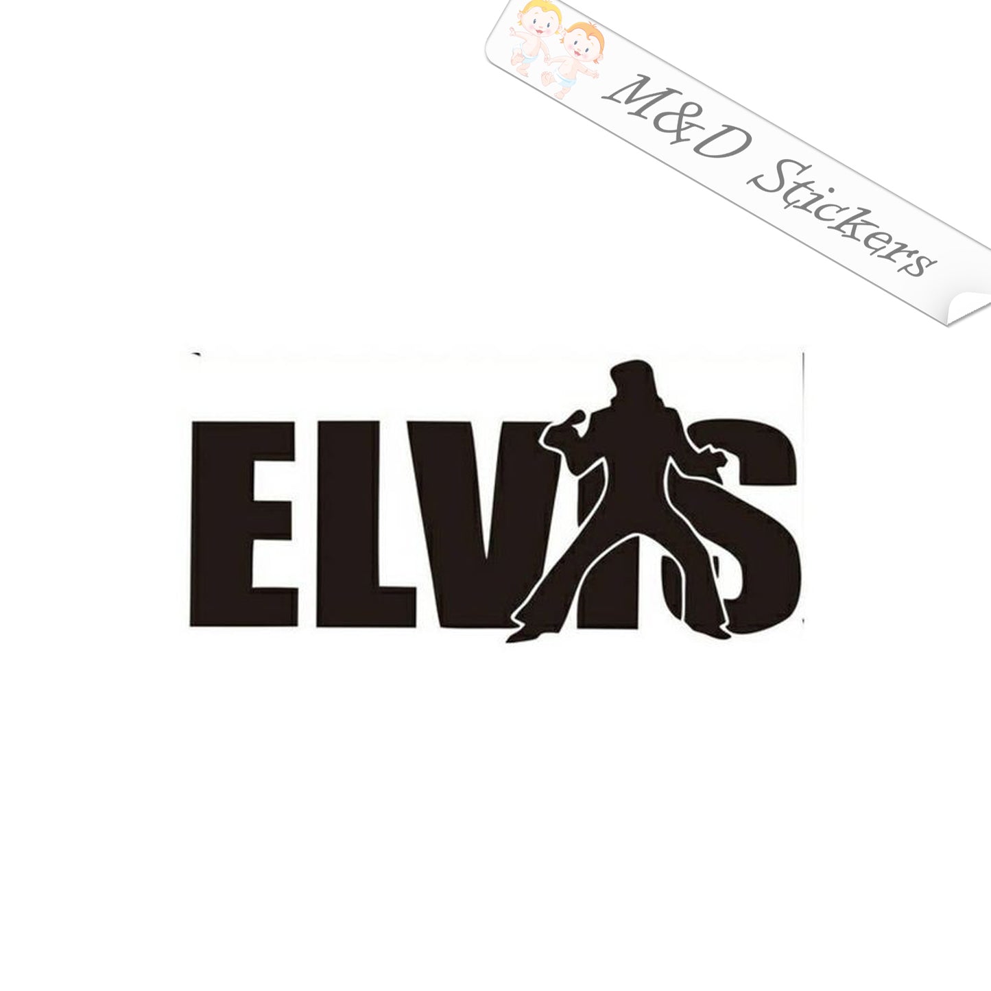 2x Elvis Presley Vinyl Decal Sticker Different colors & size for Cars/Bikes/Windows