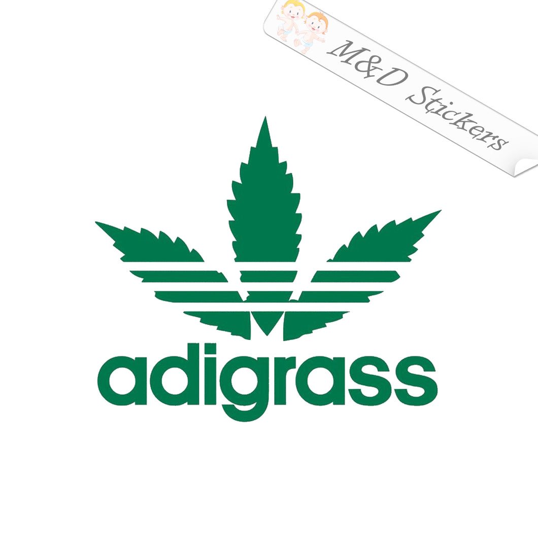 2x Adidas style Adigrass Logo Vinyl Decal Sticker Different colors & size for Cars/Bikes/Windows